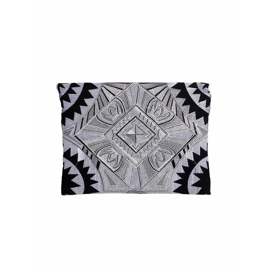 Tribal Embroidered Clutch Pompom Bag- Thailand