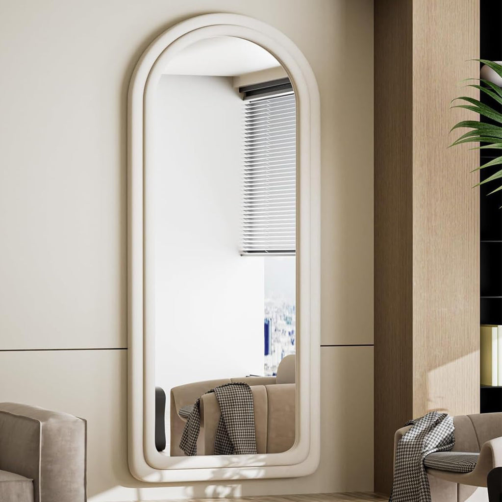 Arched Full Length Floor Mirror 71 X 32 Inches White