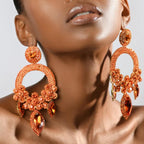 Pattern Exaggerated Earrings Female European And American Fashion High Sense