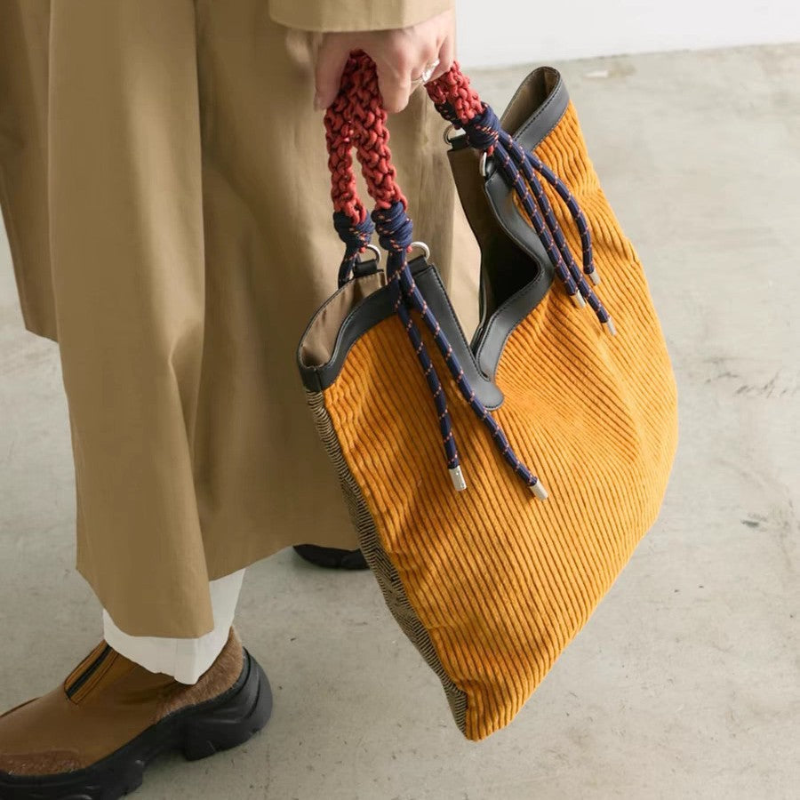 Corduroy Tote Vintage Large Capacity Shoulder Bag