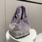 Hand-held Bucket Crystal Single Shoulder Cross-body Small Bag Handbag