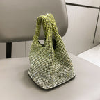 Hand-held Bucket Crystal Single Shoulder Cross-body Small Bag Handbag