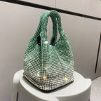 Hand-held Bucket Crystal Single Shoulder Cross-body Small Bag Handbag