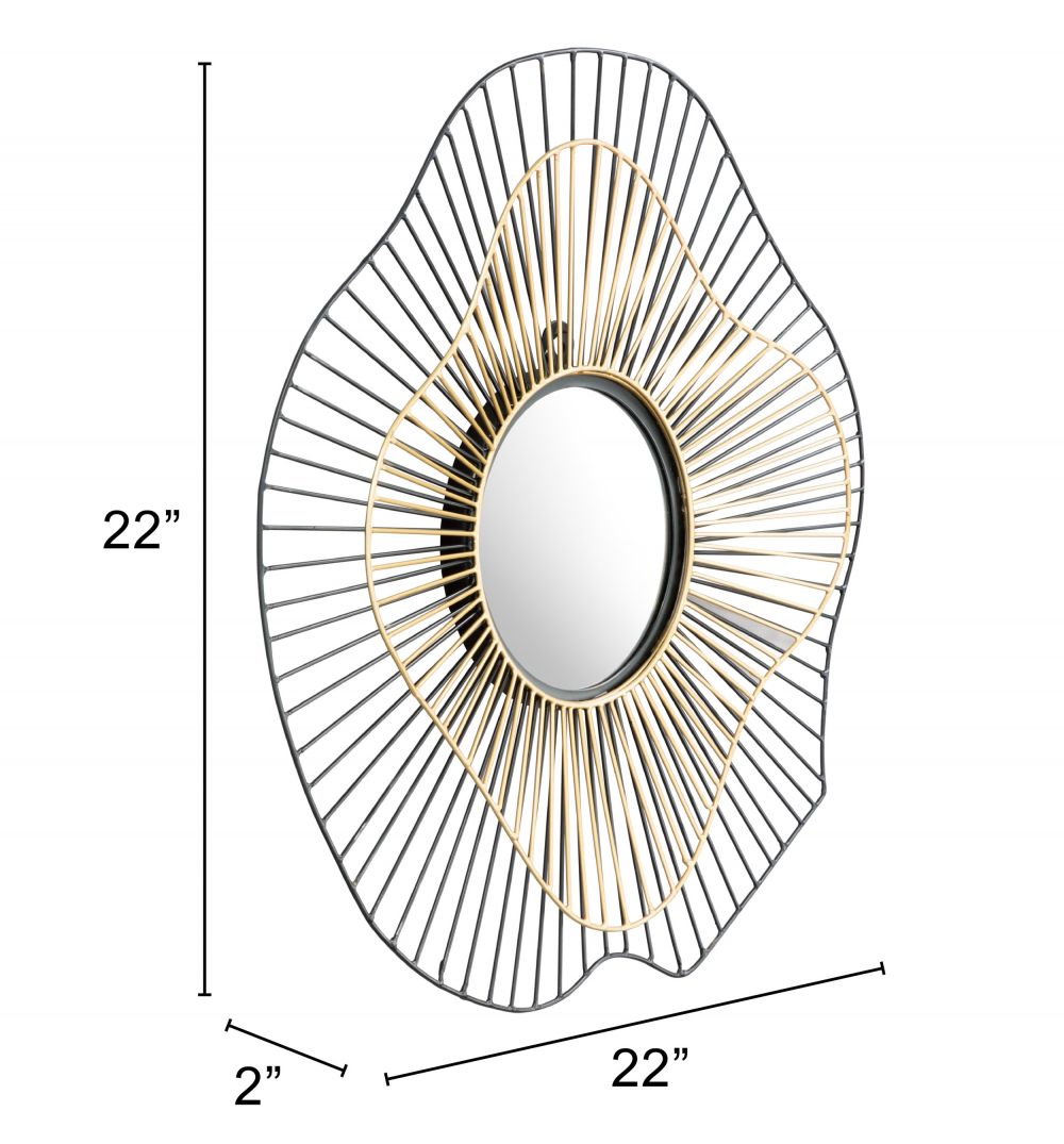 Comet Iron Franm Round Wall Mirror