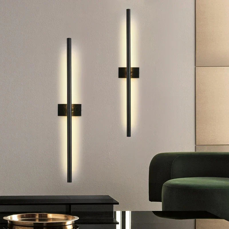 DecorBites™ Linear Metal Tubes LED Wall Light Gold for Modern Living Room & Bathroom Mirrors