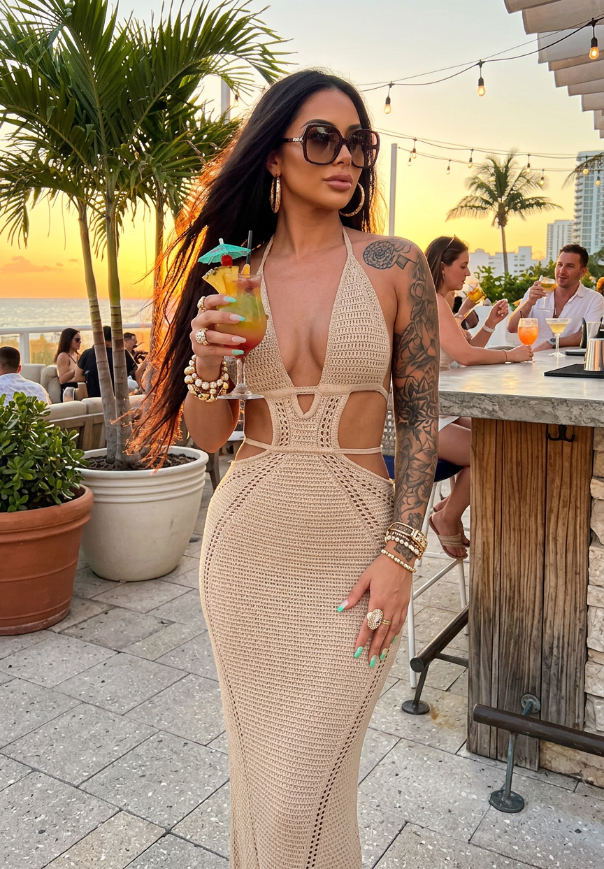 Halter Neck Cutout Knitted Maxi Dress