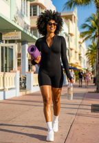 Half Zip Long Sleeve Active Romper