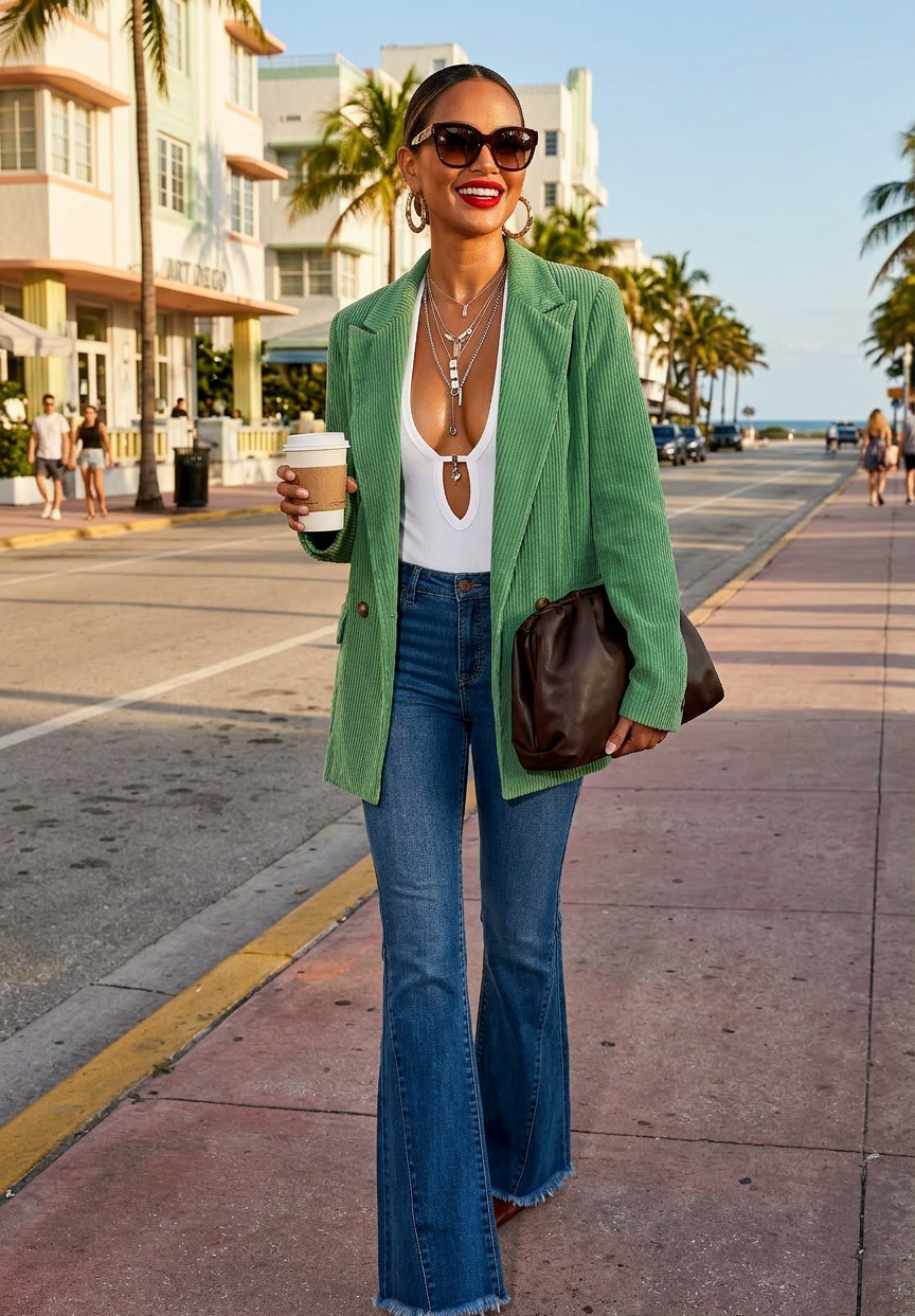 BiBi Vintage Washed Peak Lapel Double Breasted Blazer