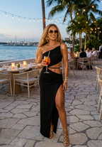 Cutout Tied Split Maxi Dress