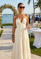 Halter Neck Tiered Maxi Dress