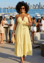 Halter Neck Tiered Maxi Dress