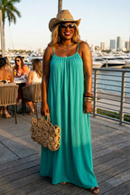 Full Size Backless Scoop Neck Maxi Dress Plus Size