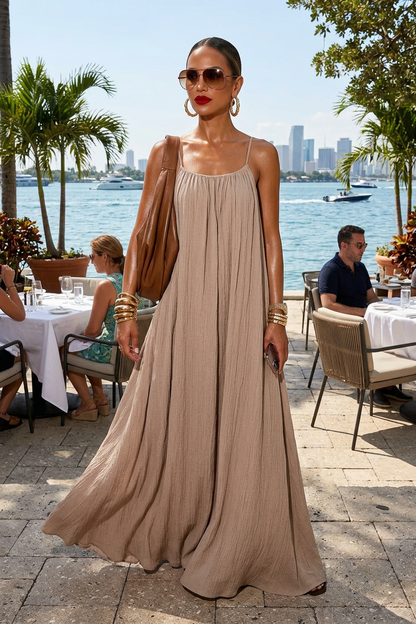 Spaghetti Strap Flowy Maxi Dress