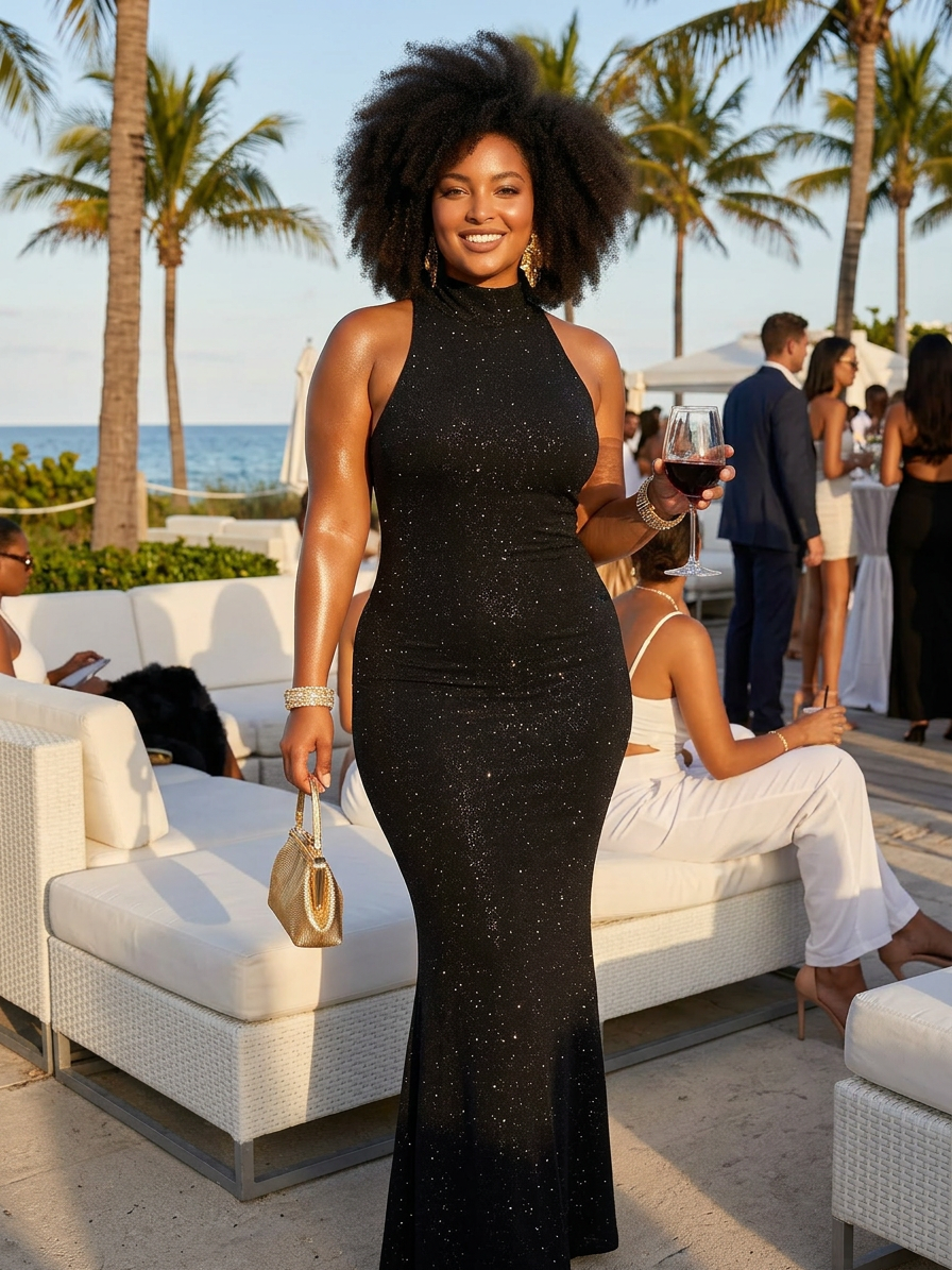 Sequin Sleeveless Maxi Dress