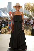 Off-Shoulder Ruffle Hem Maxi Dress
