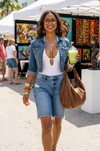 RISEN Tummy Control Slouchy Bermuda Shorts