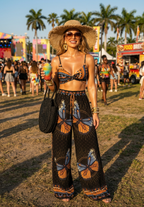 Boho Butterfly Print Top and Pants Set