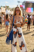 Boho Butterfly Print Top and Pants Set