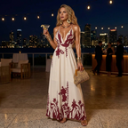 Deep V-Neck Spaghetti Strap Maxi Dress