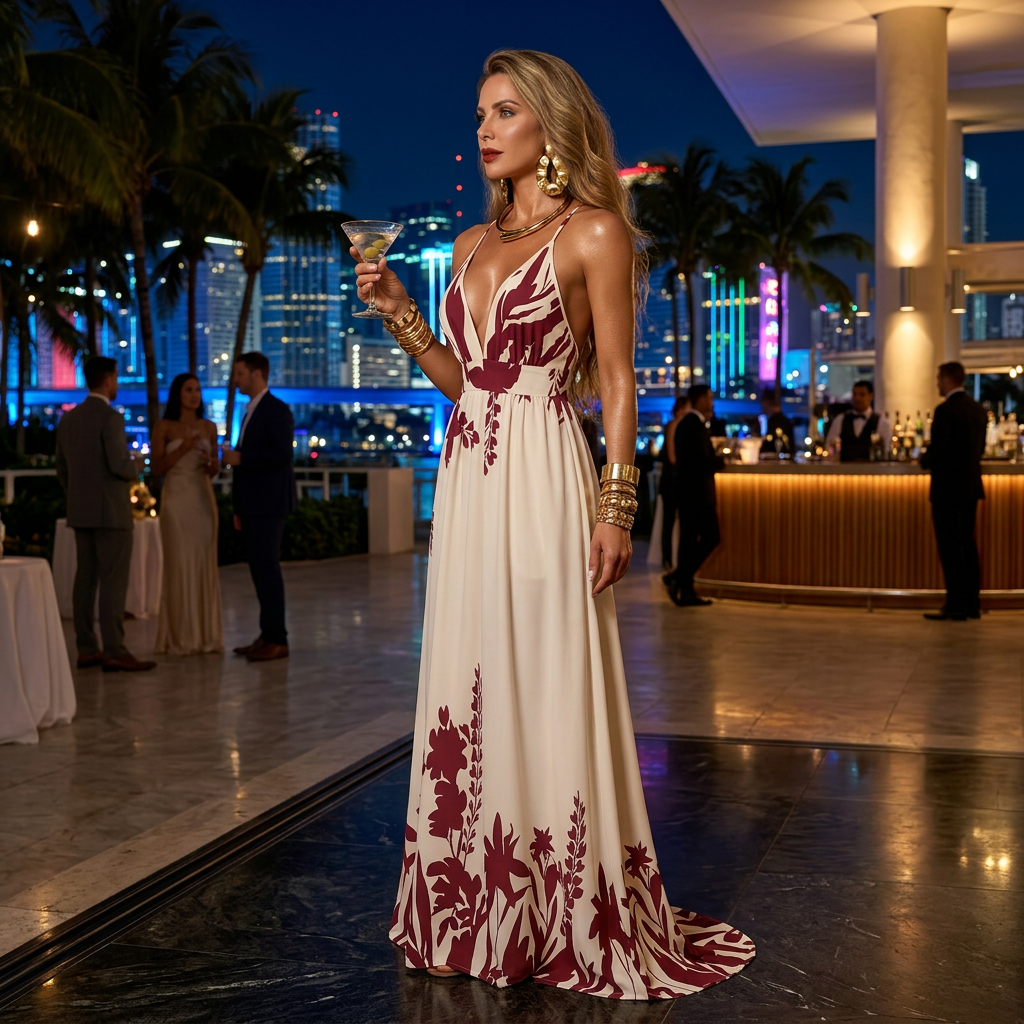 Deep V-Neck Spaghetti Strap Maxi Dress