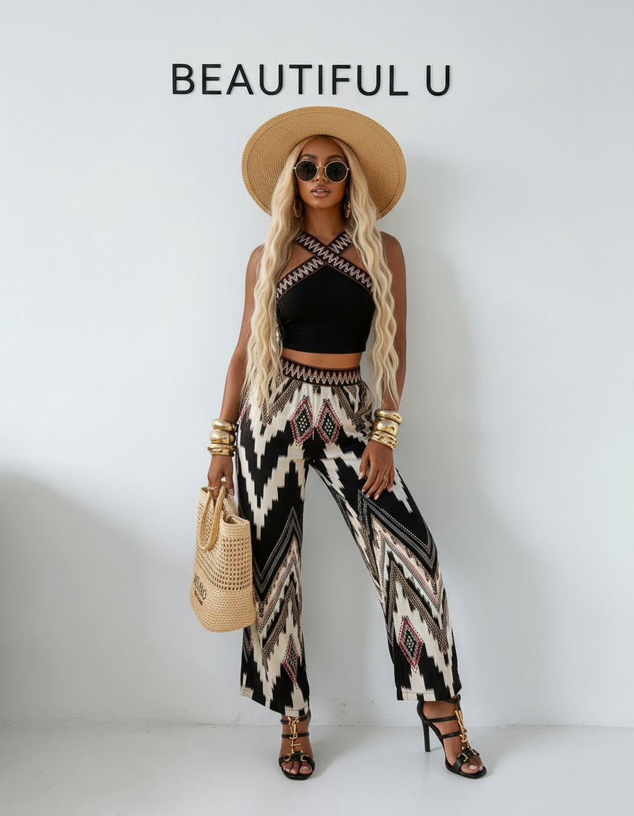 Wide Strap Sleeveless Top and Pants Set