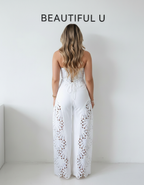 Cutout Tube Top and Wide Leg Pants Set