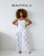 Cutout Tube Top and Wide Leg Pants Set