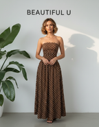Polka Dot Strapless Maxi Dress