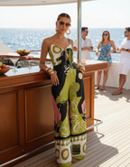 Printed Sweetheart Neck Jumpsuit
