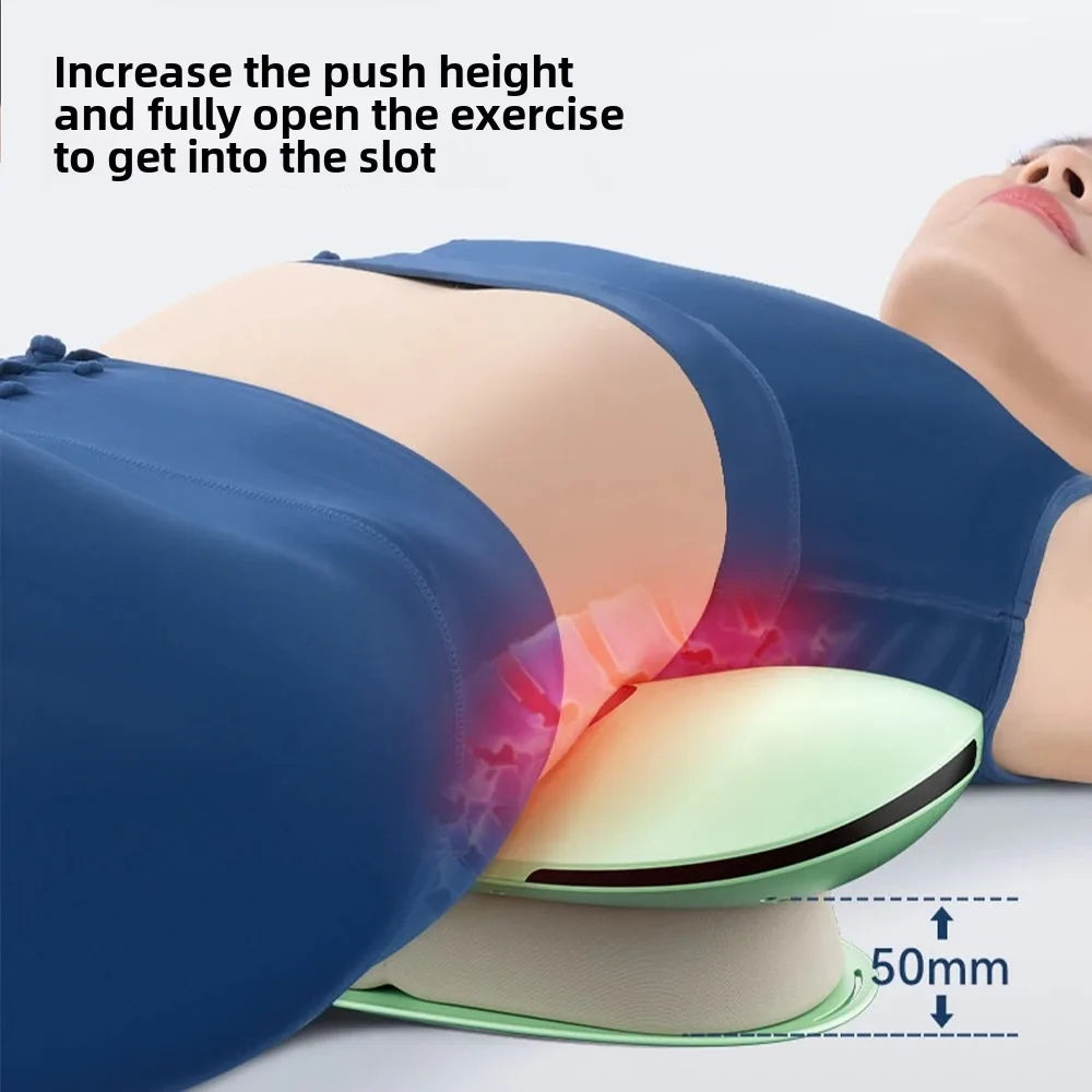 Rechargeable Electric Lumbar Traction Massager Adjustable Vibration Green