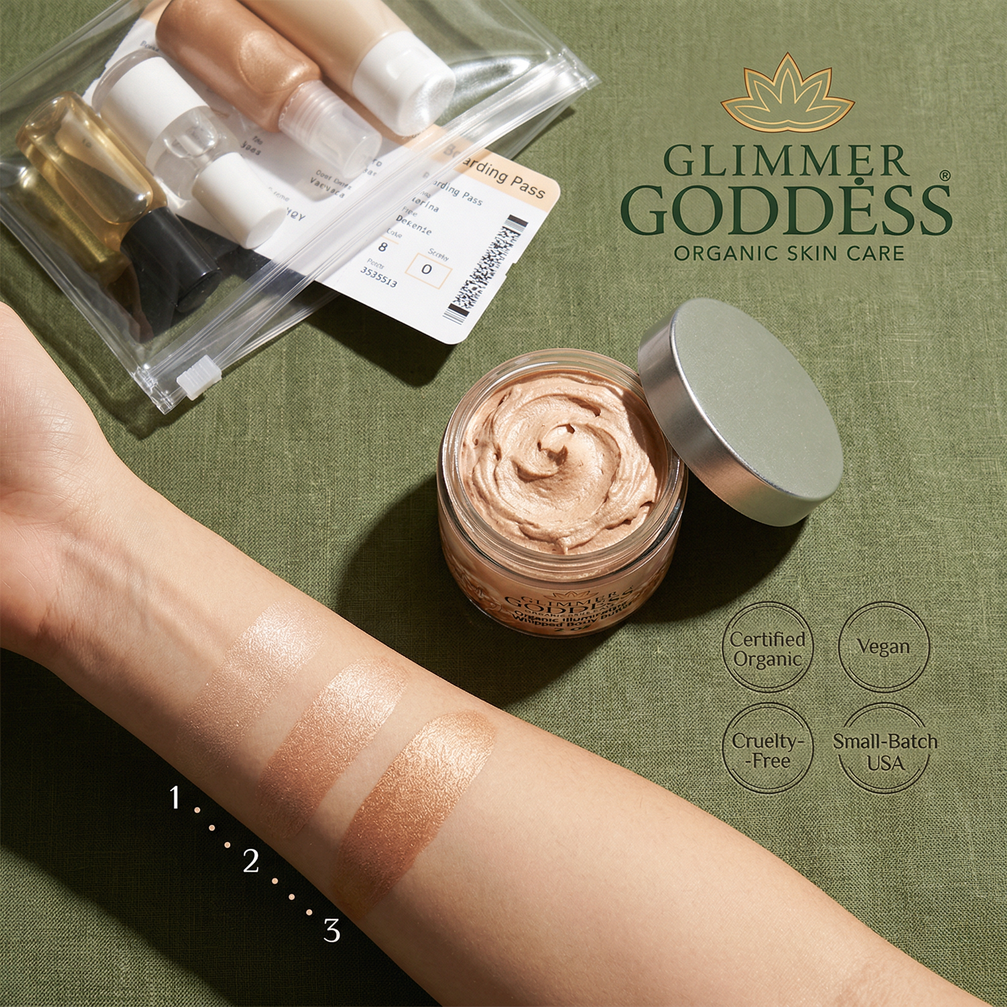 Organic Shimmering Body Butter 2 oz – Travel Size-4
