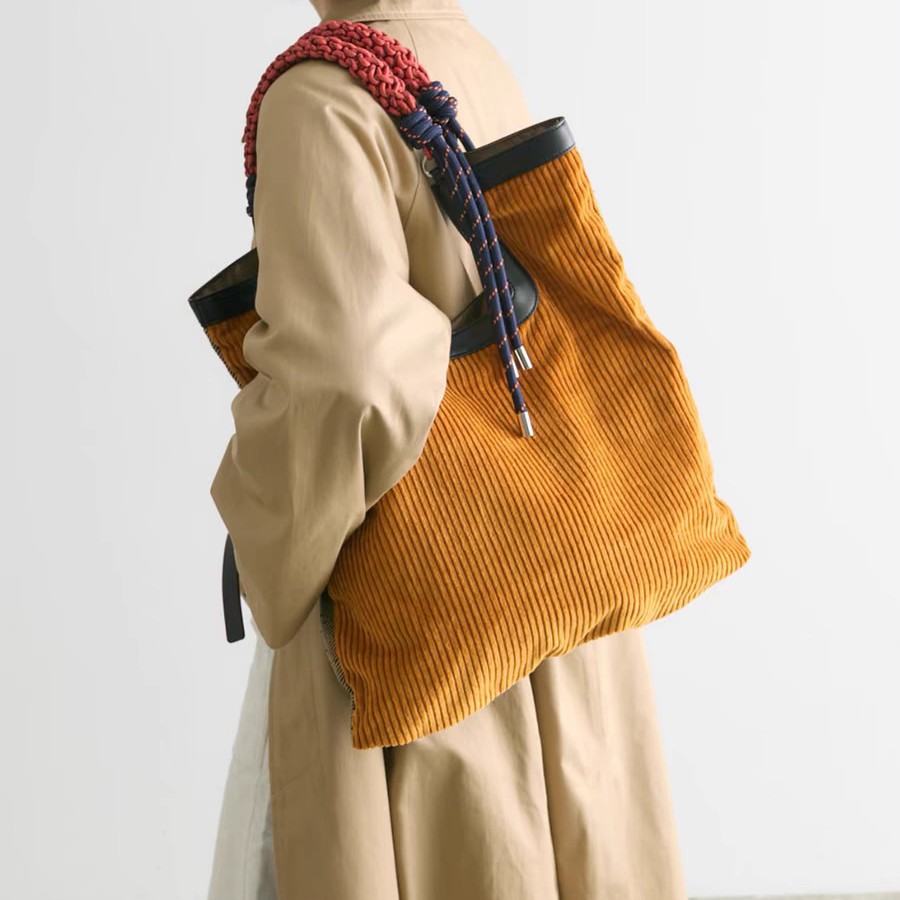 Corduroy Tote Vintage Large Capacity Shoulder Bag