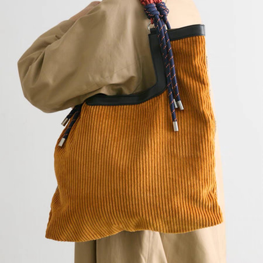 Corduroy Tote Vintage Large Capacity Shoulder Bag